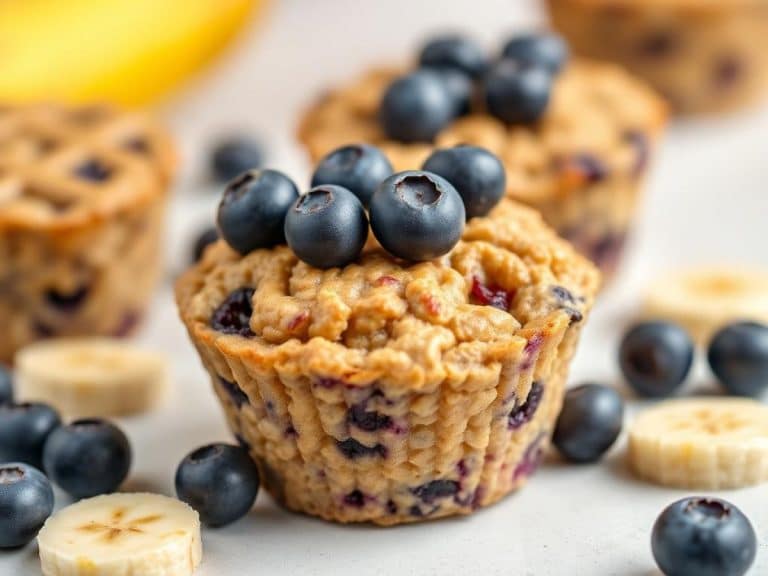 Blueberry Banana Baked Oatmeal Cups