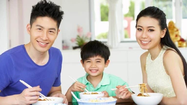 Japanese people eat rice