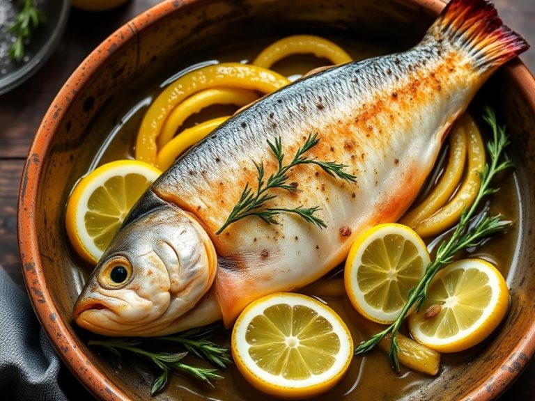 Truite au four thym et huile d'olive