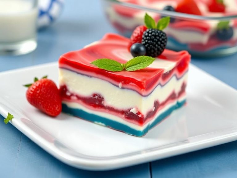 Summer Berry Jello Lasagna
