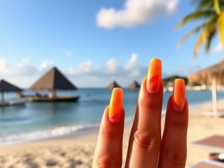 Tequila Sunrise Travel Nails
