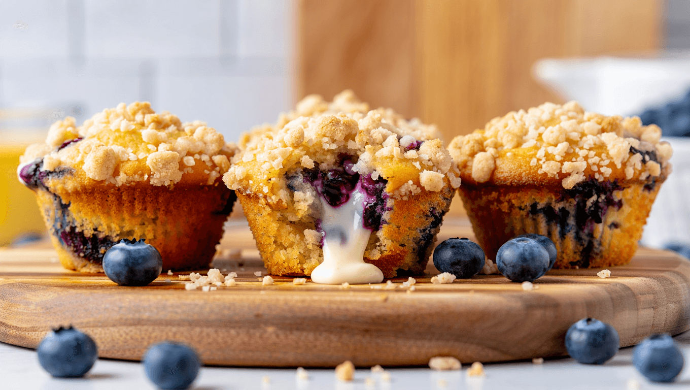 Blueberry Cream Cheese Muffins