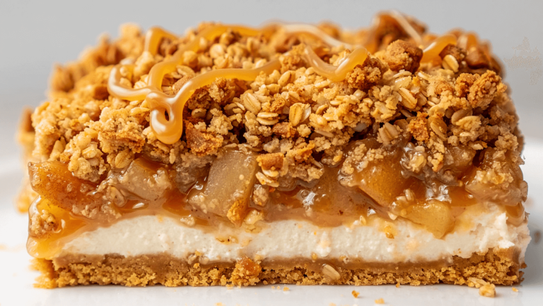 Apple Crisp Cheesecake Pie