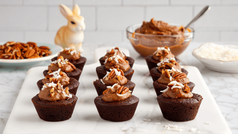 German Chocolate Brownie Easter Cups