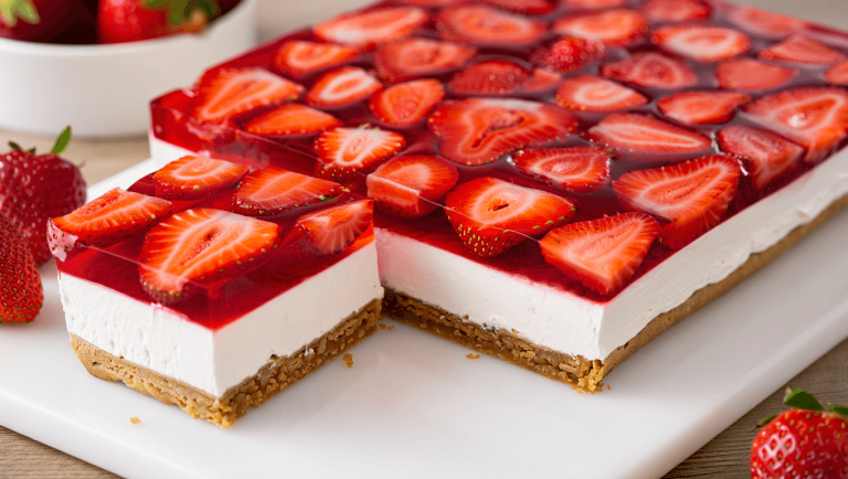 Strawberry Jello Lasagna