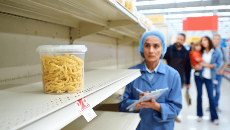 Stock photo of shrimp scampi and linguini