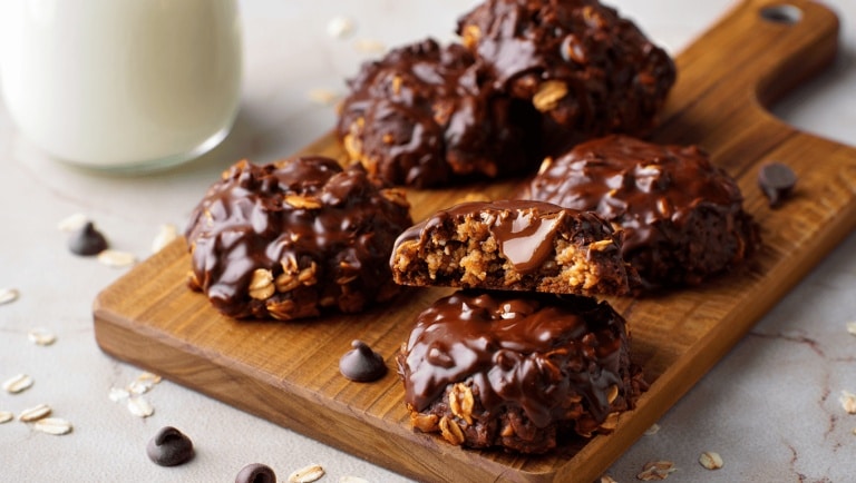 Chocolate Covered Peanut Butter Oatmeal Cookies