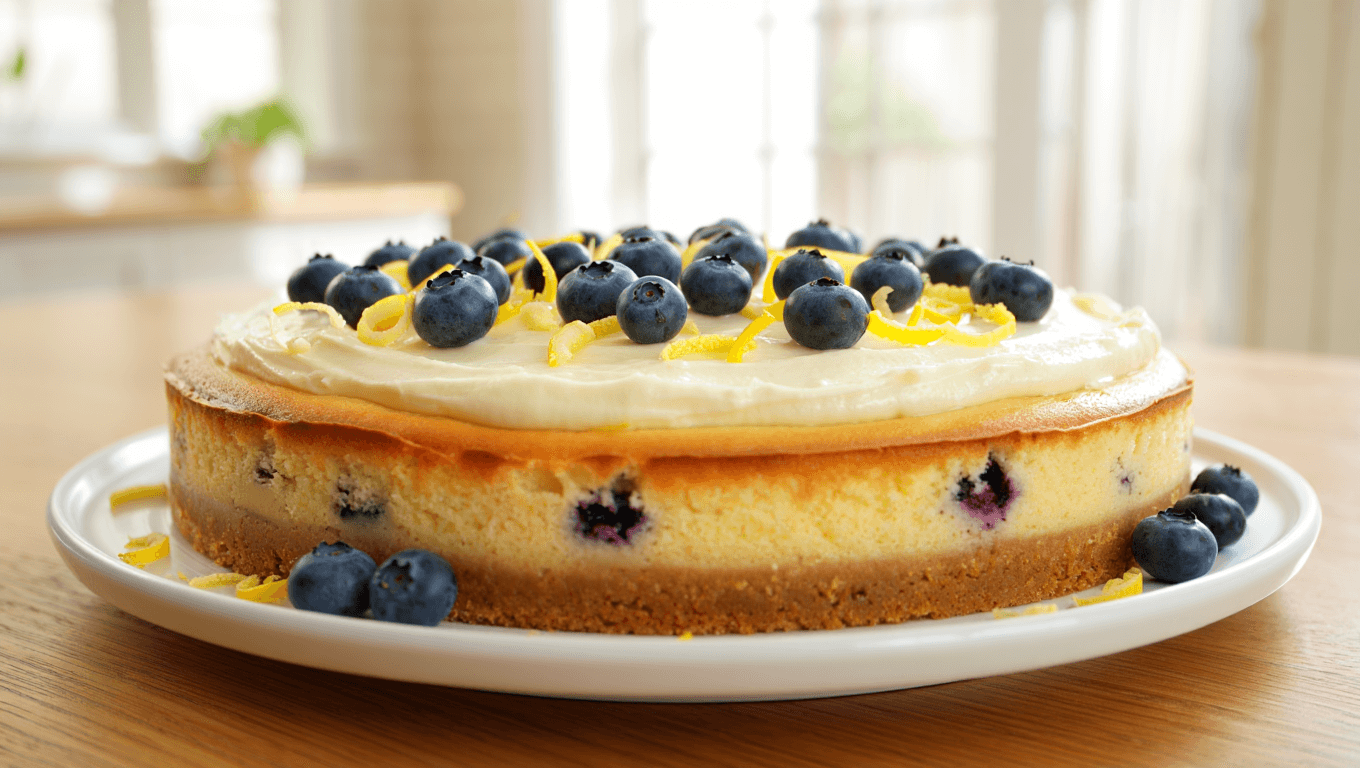 Lemon Blueberry Cheesecake Cake