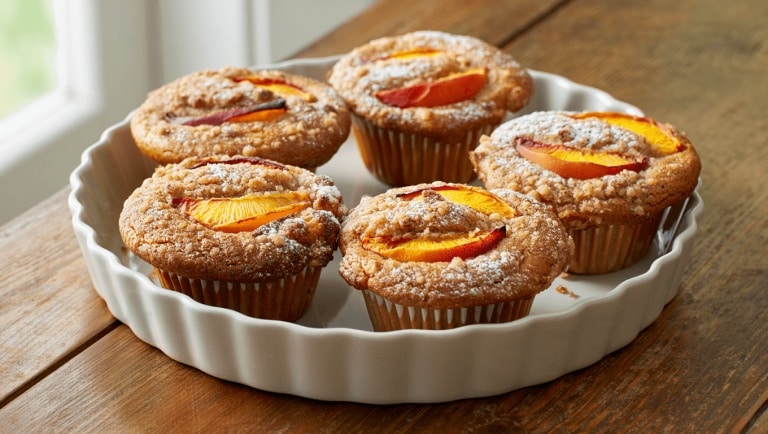 Peach Crumb Muffins