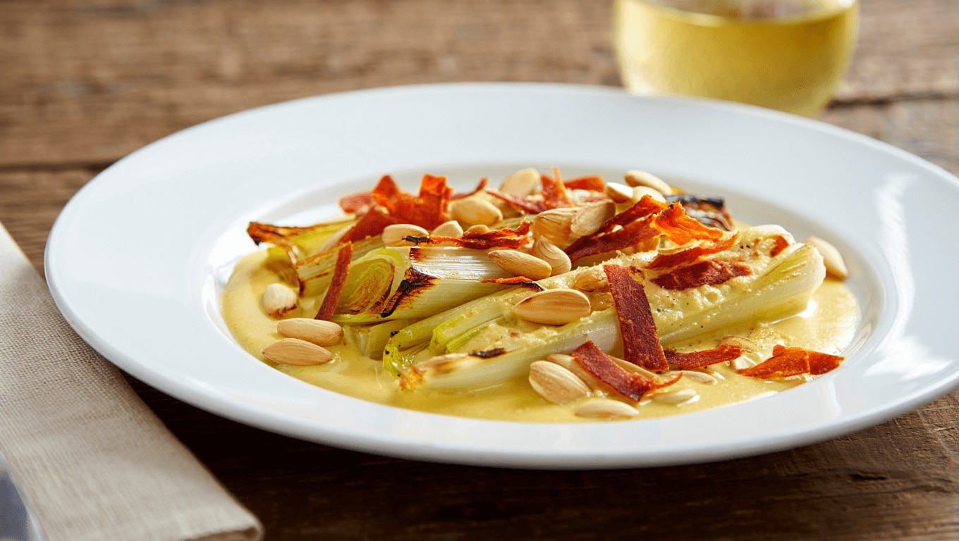 Et si on changeait de la soupe ? Essayez ces poireaux rôtis au parmesan et jambon croustillant