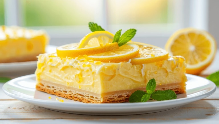 Vegan Lemon Custard Slice