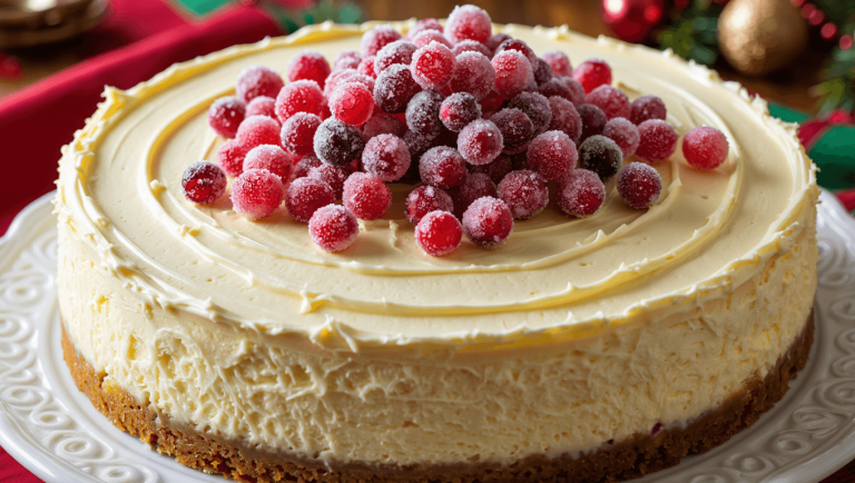 White Chocolate Cranberry Cheesecake Cake