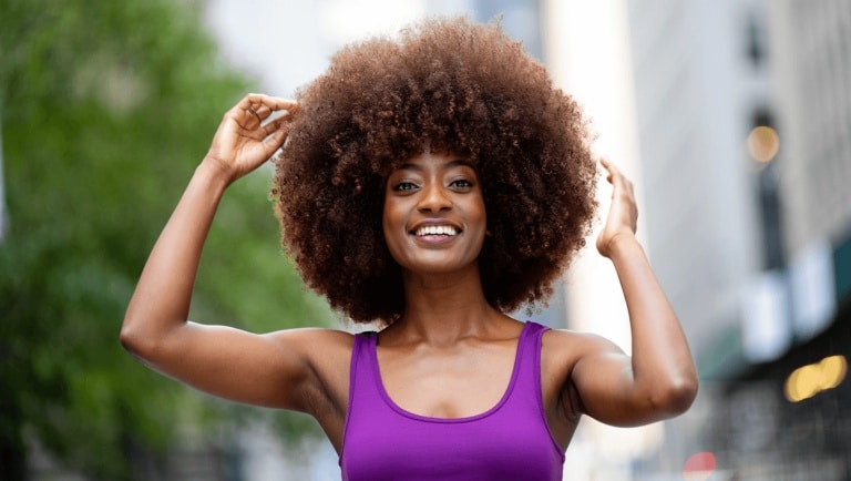 The largest afro (female) is 29 cm (11.42 in) tall, 31 cm (12.2 in) wide, and 190 cm (6 ft 2.87 in) in circumference, and was achieved by Jessica Martinez (USA) in New York, New York, USA, on 23 October 2025.