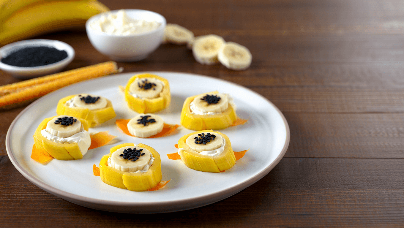 Halloween Banana Sushi Rolls