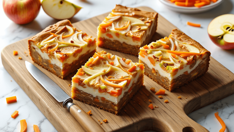Carrot Apple Cheesecake Blondies