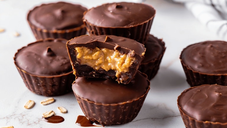 No-Bake Chocolate Peanut Butter Oatmeal Cups