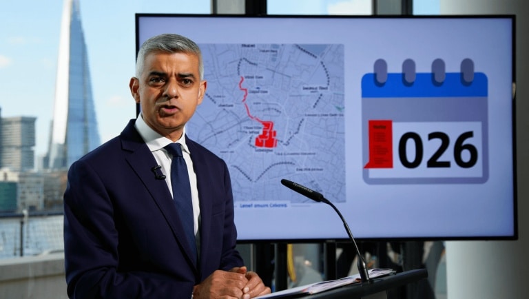 Sadiq Khan confirms Congestion Charge increase for London drivers in 2026