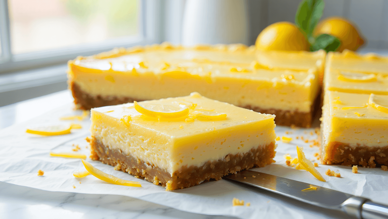 No Bake Lemon Cheesecake Bars