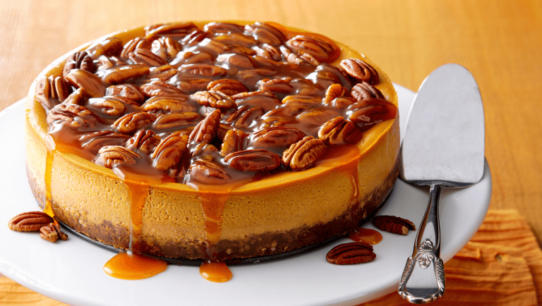 Sweet Potato Cheesecake with Pecan Topping