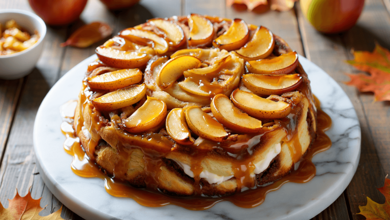 Upside Down Apple Cinnamon Roll Cake