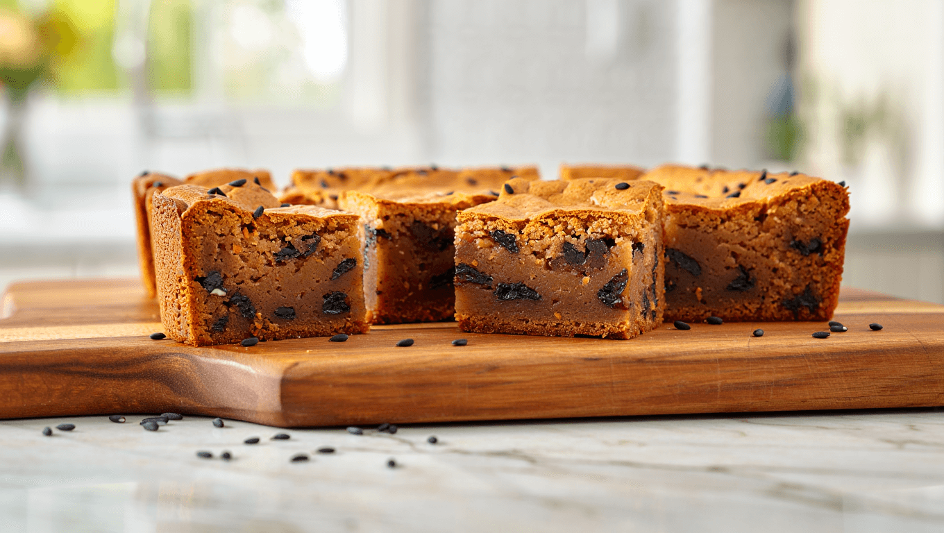 Blondie au sésame noir : le gâteau ultra gourmand à préparer ce week-end