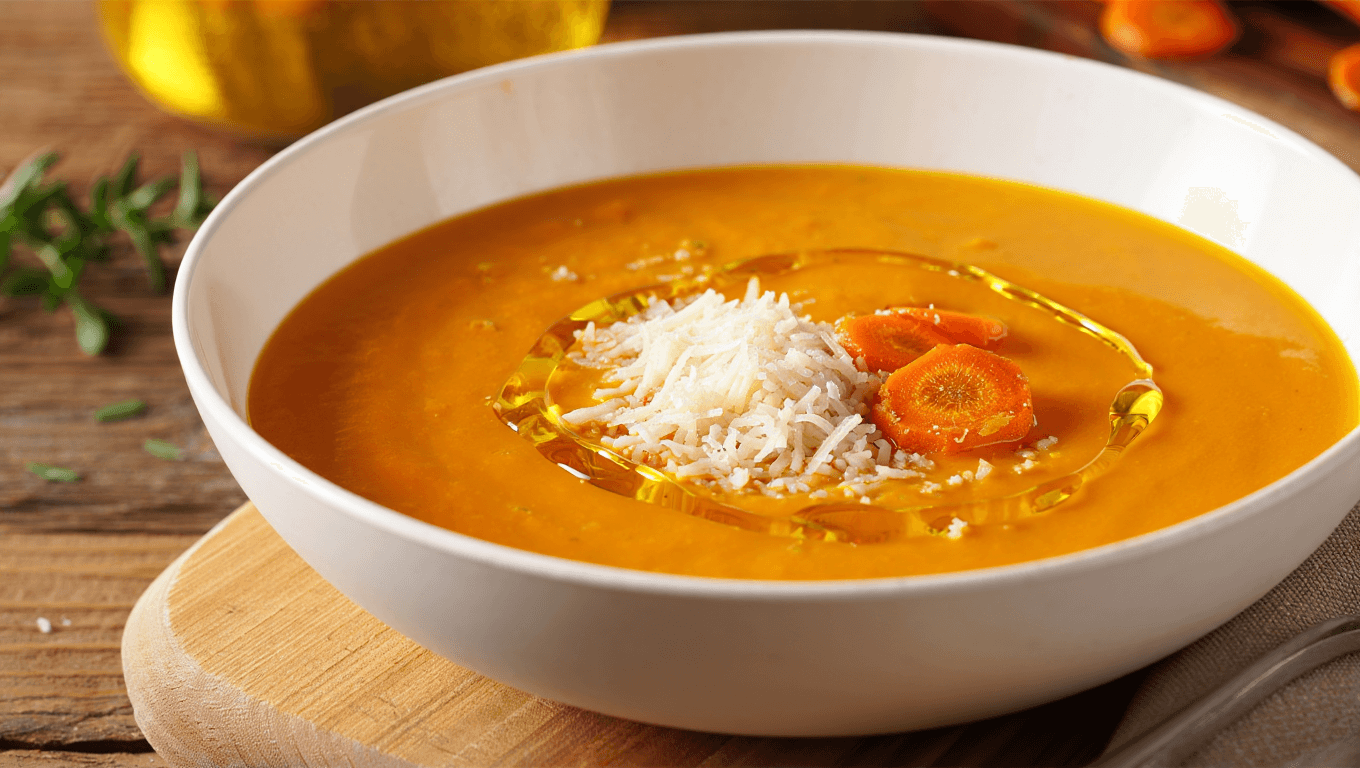 La recette légère parfaite après Noël : une soupe de carottes au parmesan