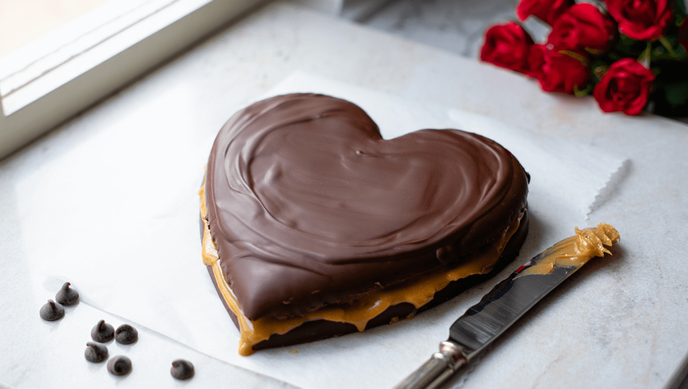 Chocolate Peanut Butter Valentine’s Heart