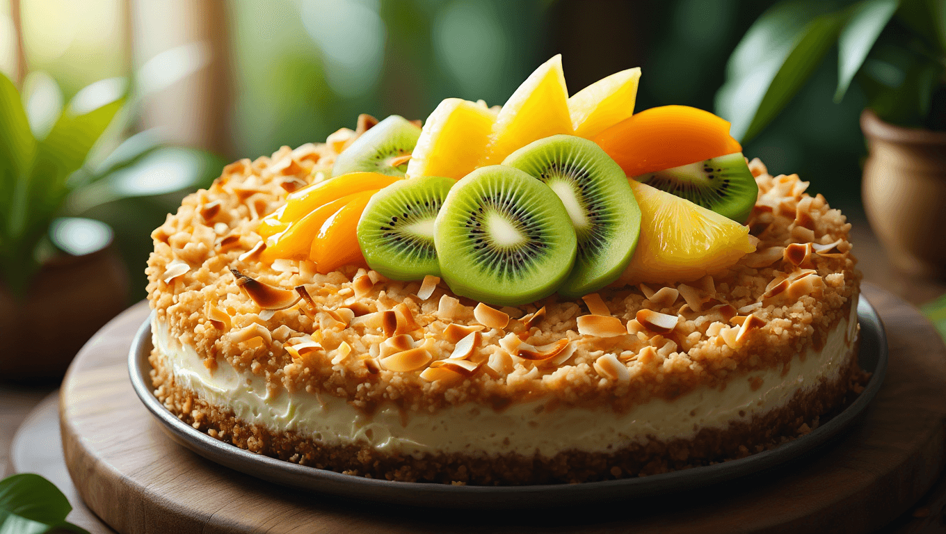 Tropical Fruit Cheesecake Crumb Cake