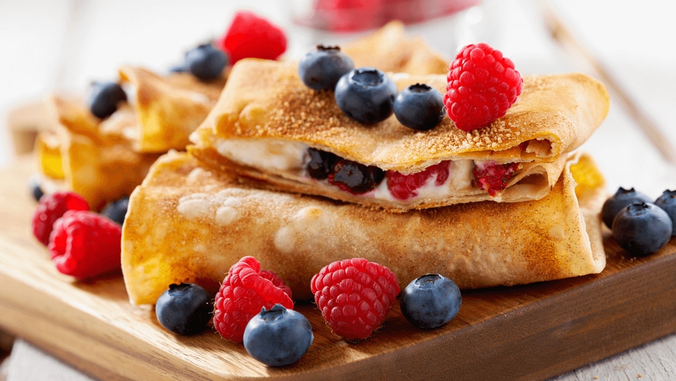 Oven Baked Berry Cheesecake Chimichangas
