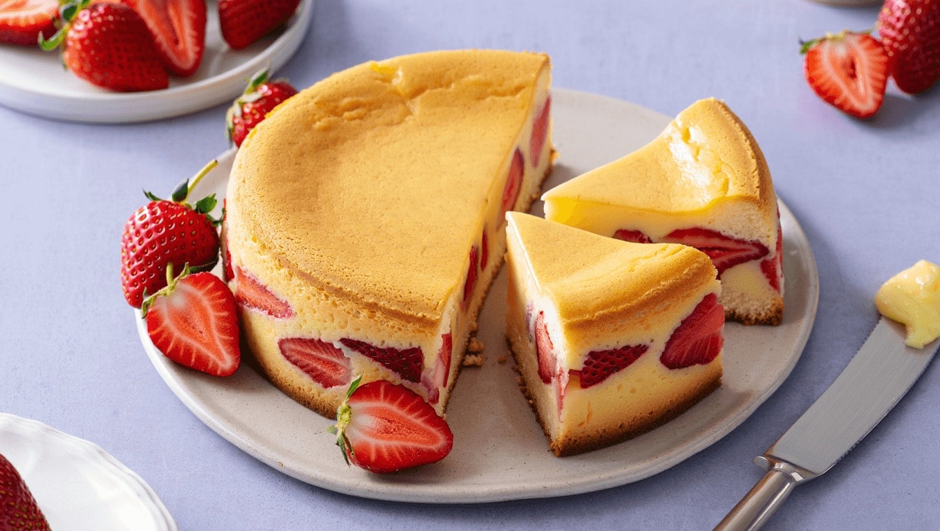 Strawberry Custard Cake