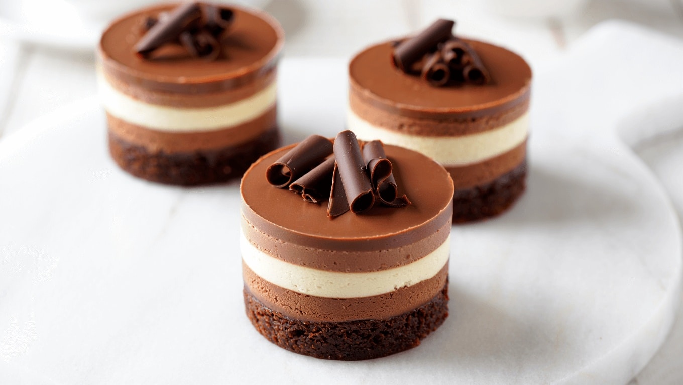 Mini Triple Chocolate Mousse Cakes