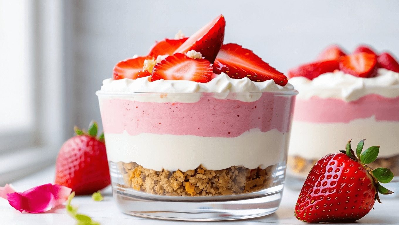 No Bake Strawberry Jello Lasagna
