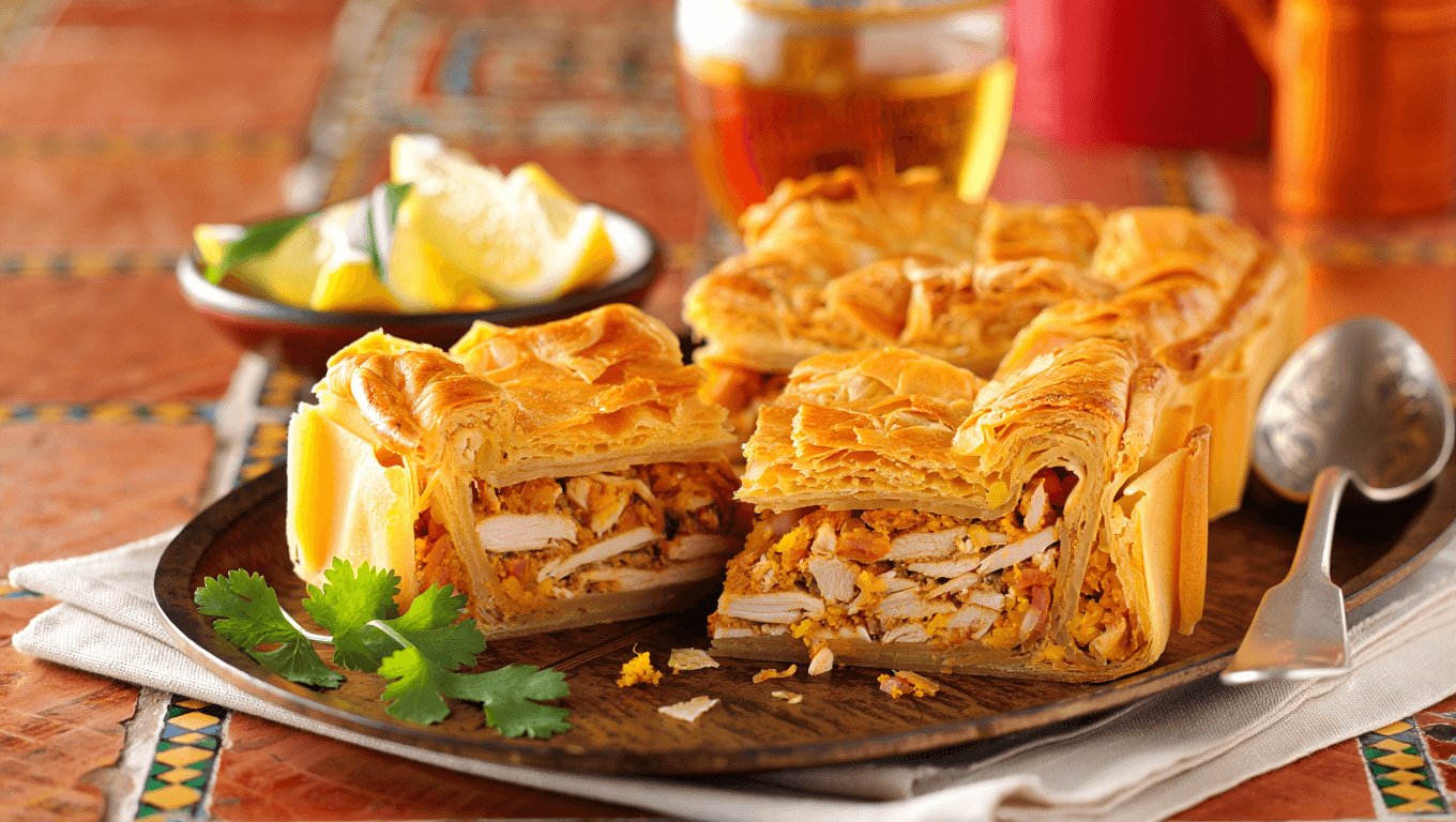 Julie Andrieu partage sa recette idéale pour la Saint-Valentin : une pastilla de poulet comme à Fès