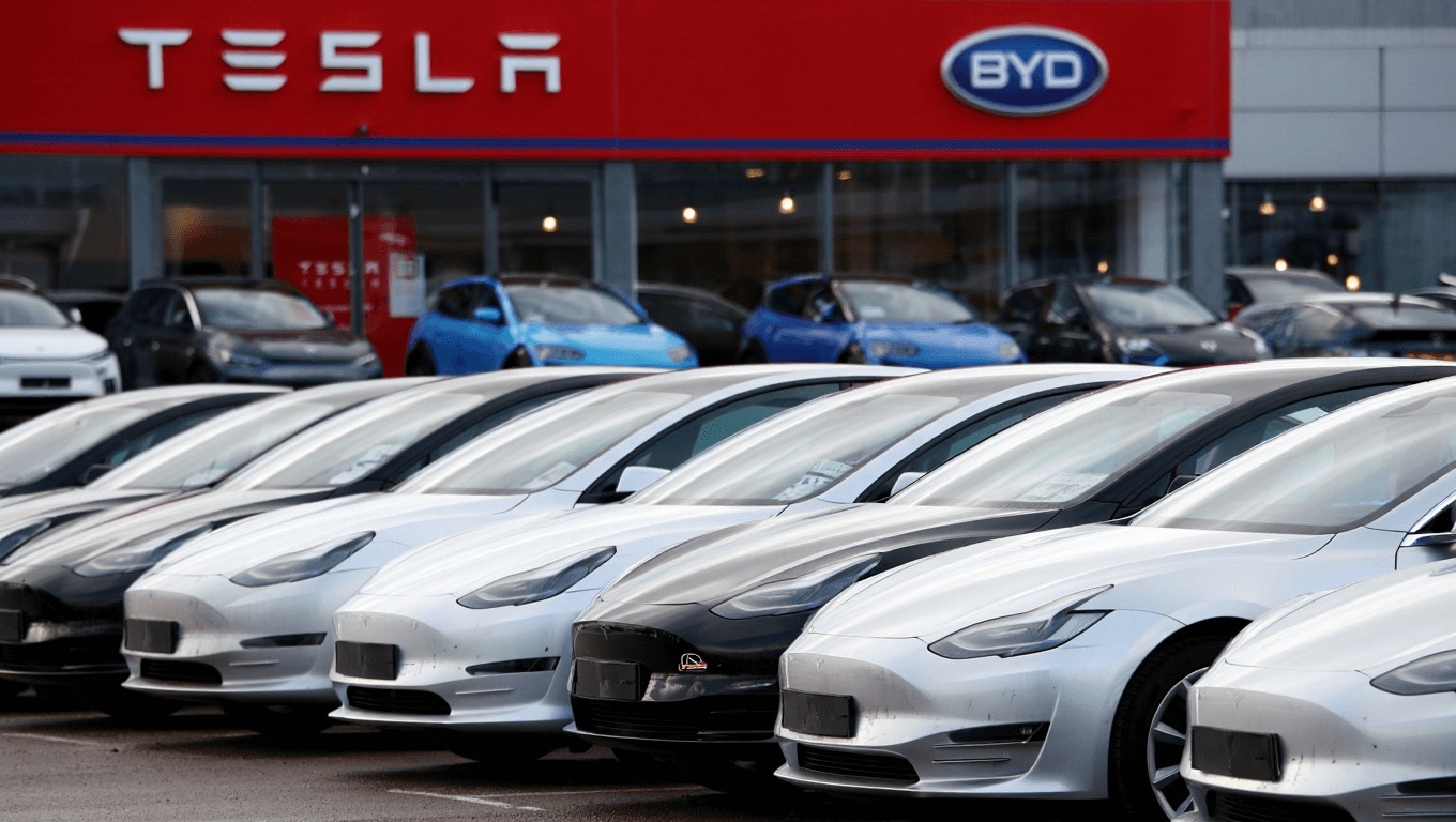 Elon Musk blamed as Tesla sees UK sales drop 57% - 'No surprise that BYD has overtaken!'