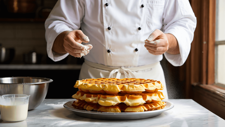 Gaufre: Christophe Felder remplace une partie du lait par de la crème : le résultat est d'une gourmandise absolue !