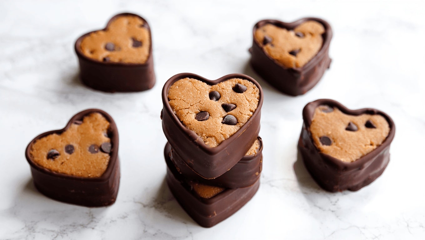 Chocolate Chip Cookie Dough Valentine’s Hearts
