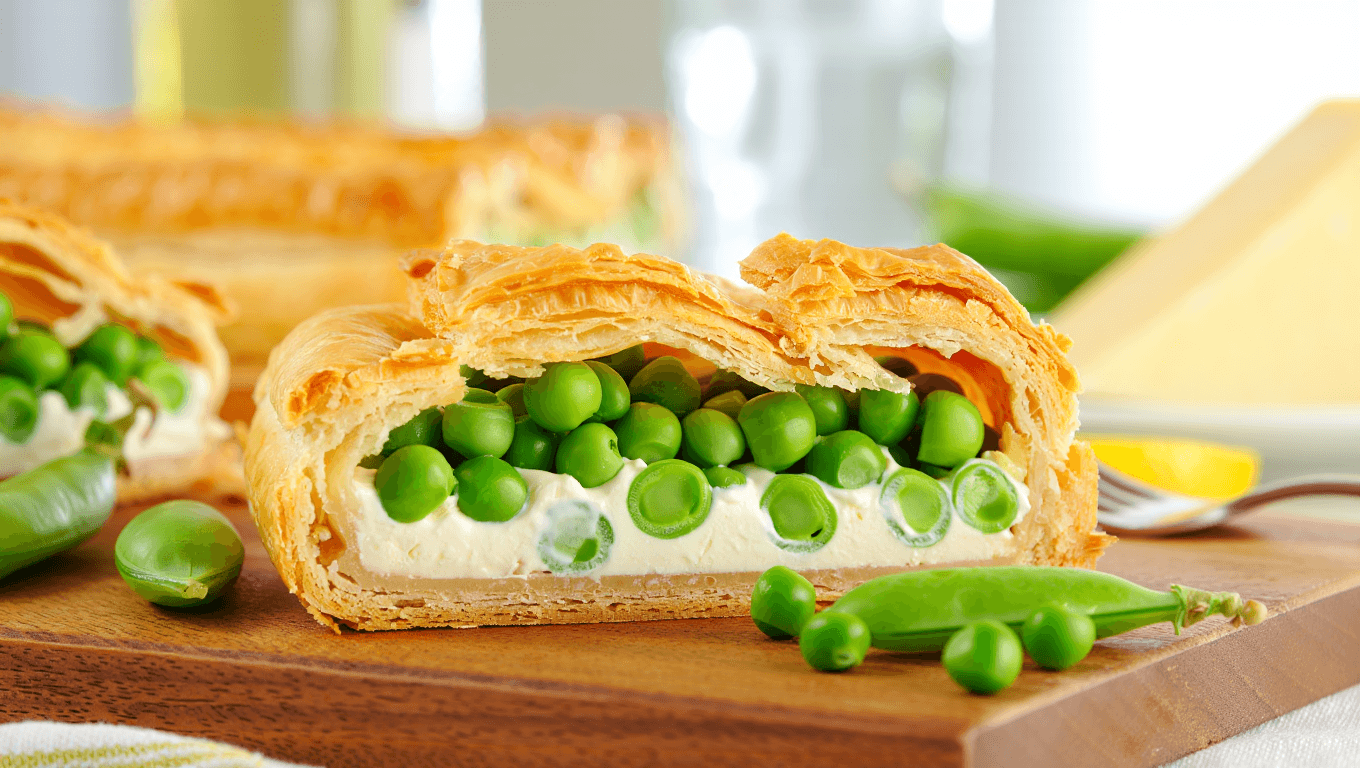 Tarte printanière aux petits pois et fromage frais : le coup de fraîcheur de la saison