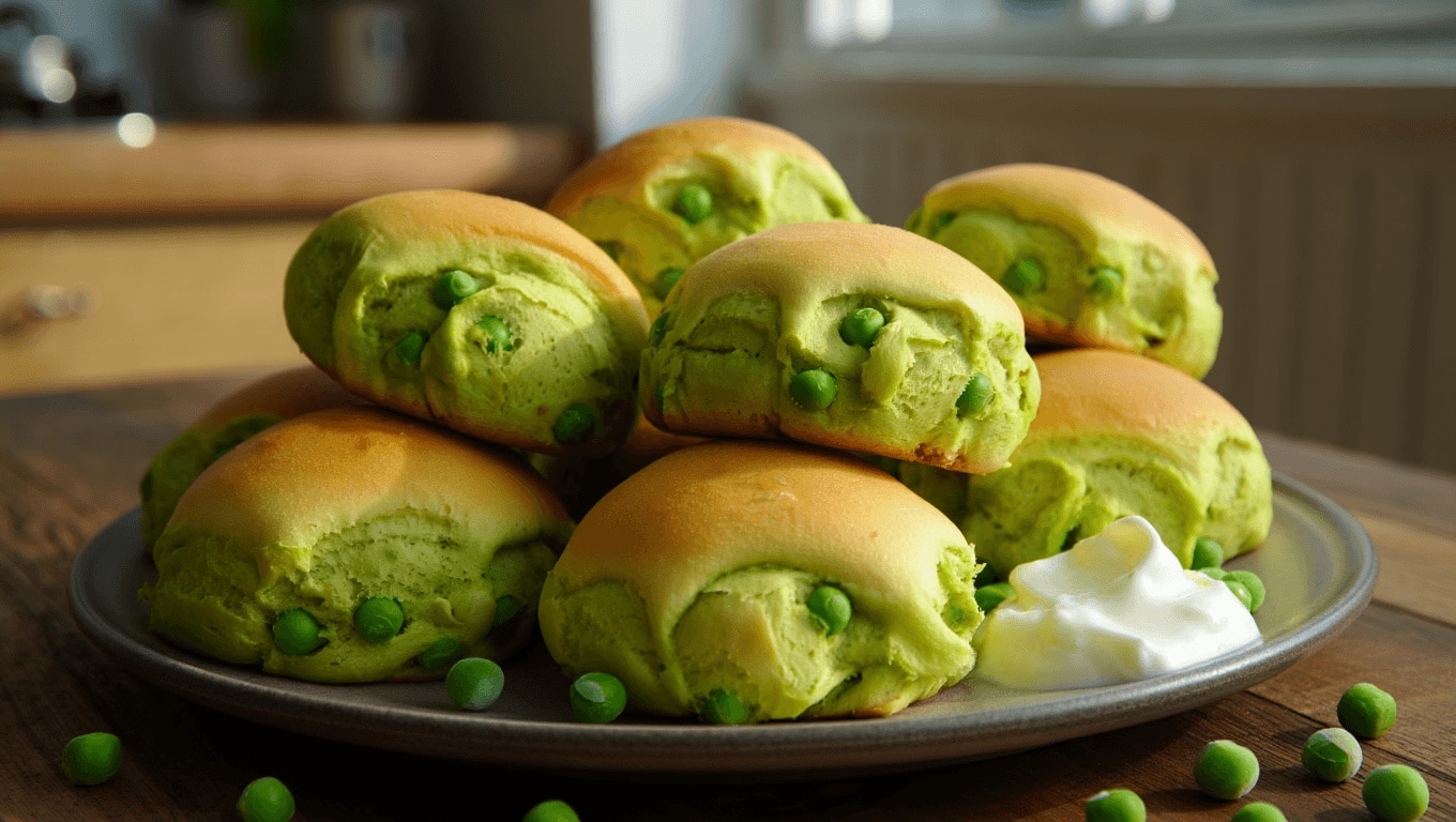 Petits pains express aux petits pois : la recette magique à faire sans four