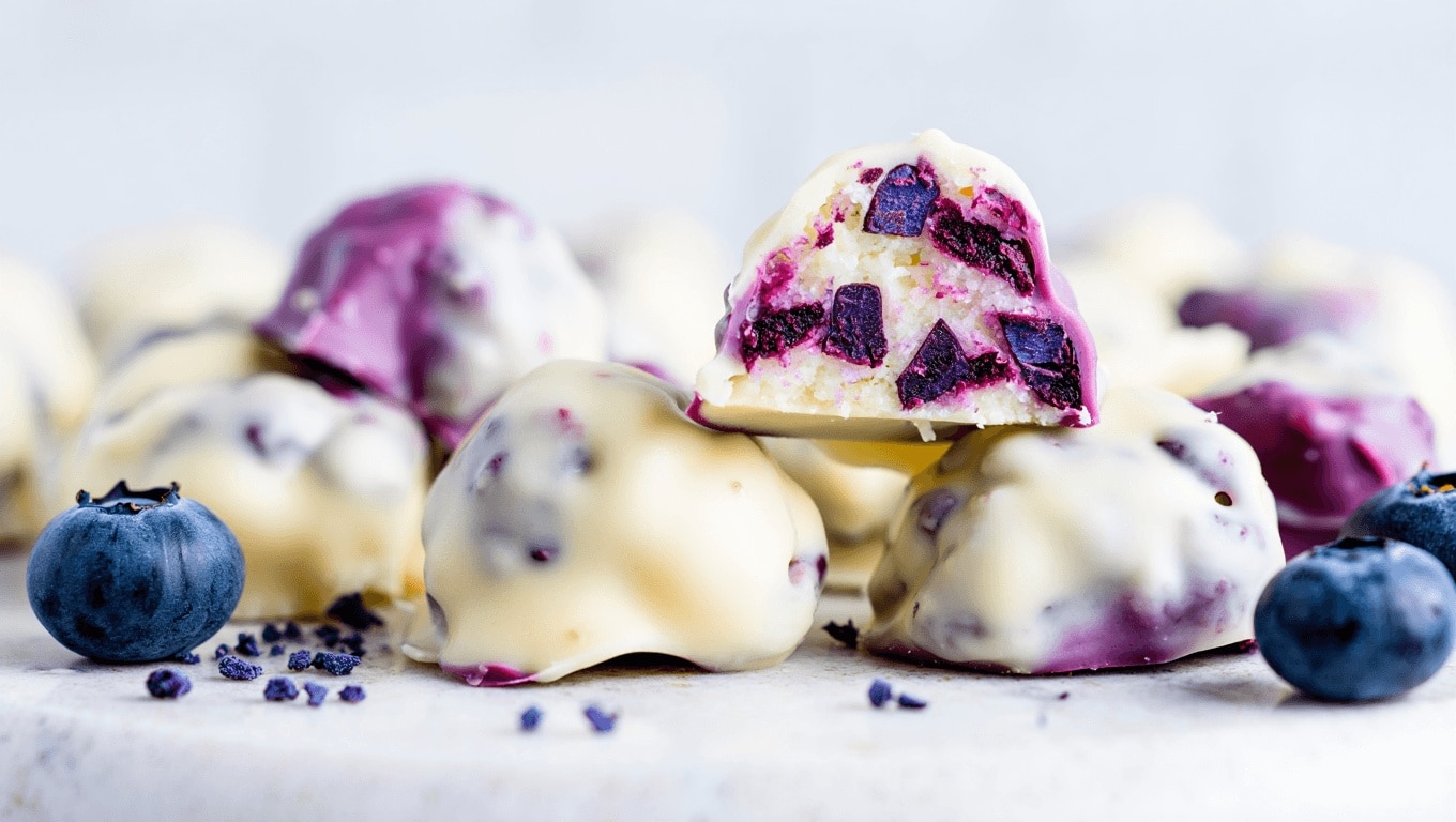 White Chocolate Blueberry Truffles