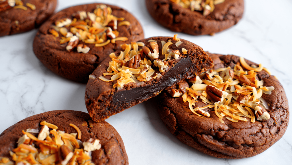 German Chocolate Brownie Cookies