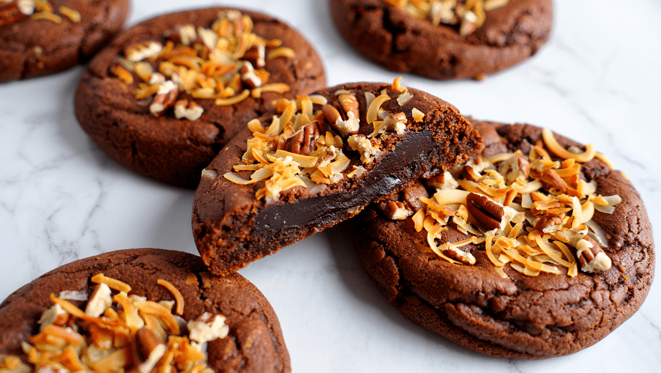 German Chocolate Brownie Cookies