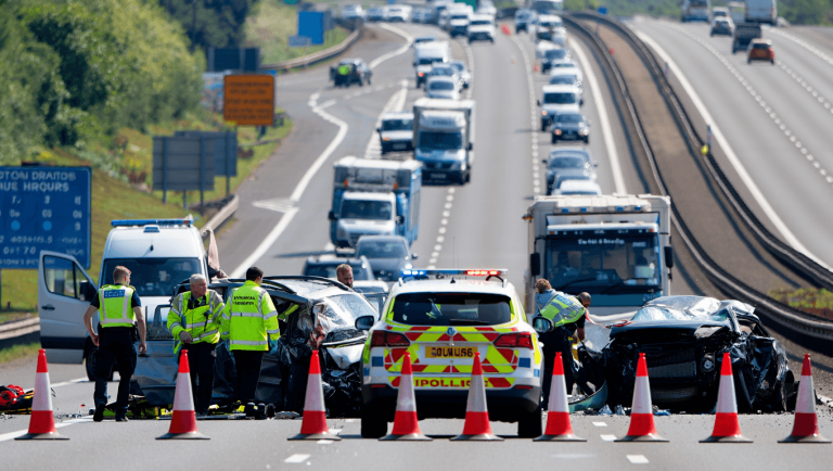 M6 closed: Drivers face long delays after motorway crash as emergency services rush to scene