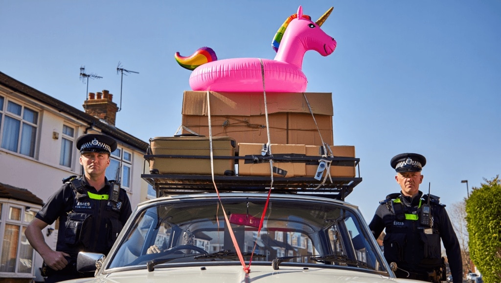 Driver stopped by police for overloading vehicle with pink unicorn 'after leaving car boot'