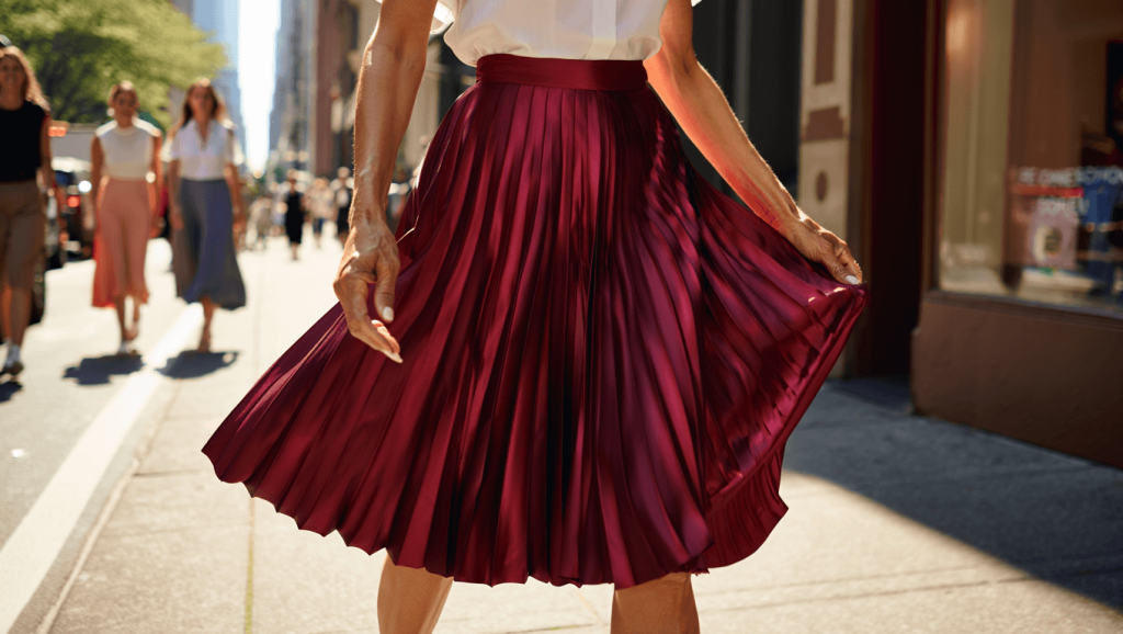 Pleated skirts on display