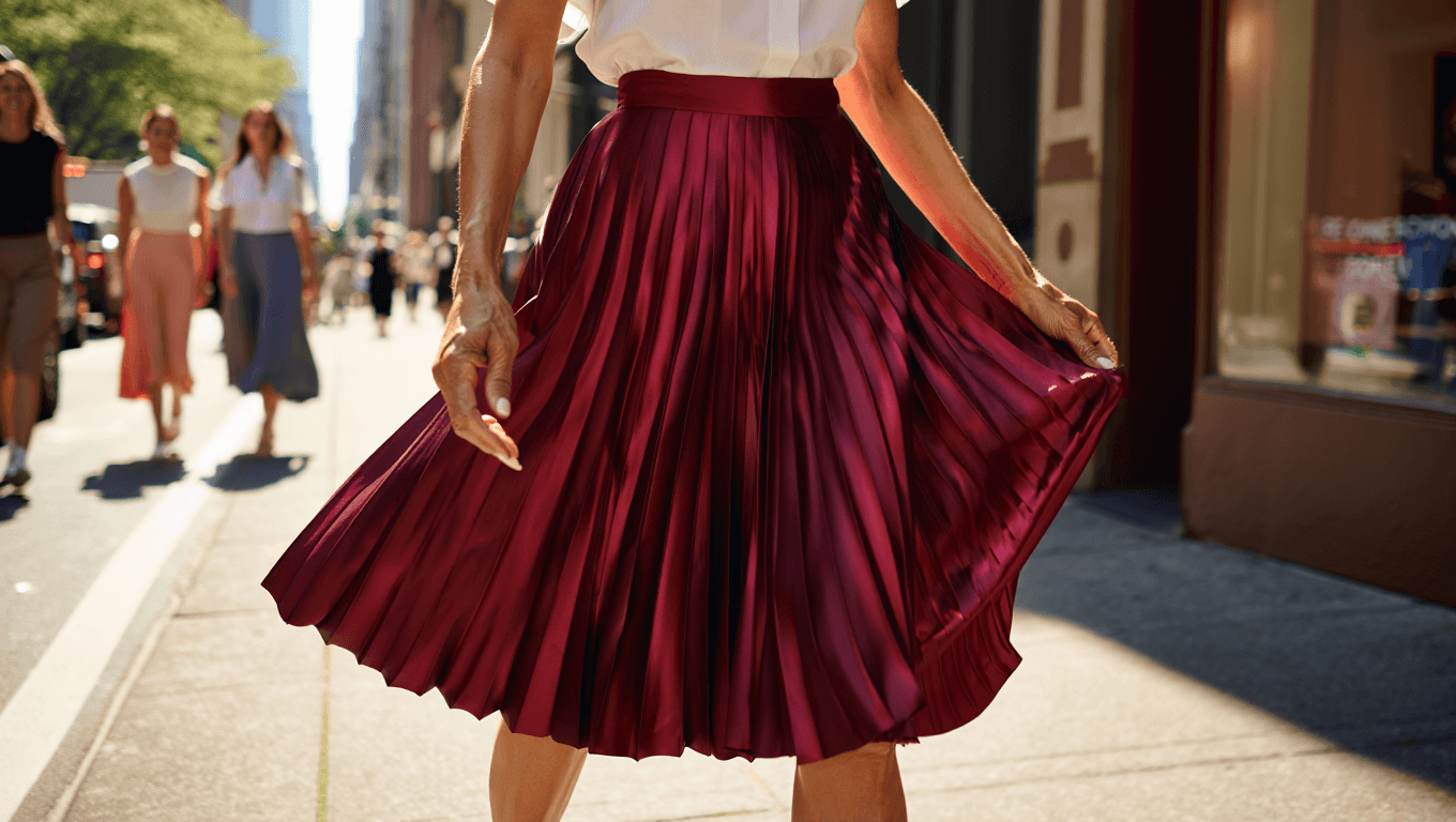 Pleated skirts on display