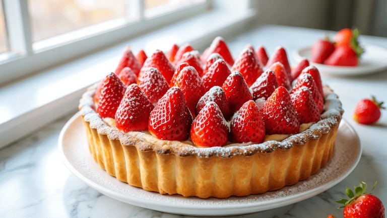 Tarte aux fraises : la recette simplissime de Christophe Michalak sans poche ni douille