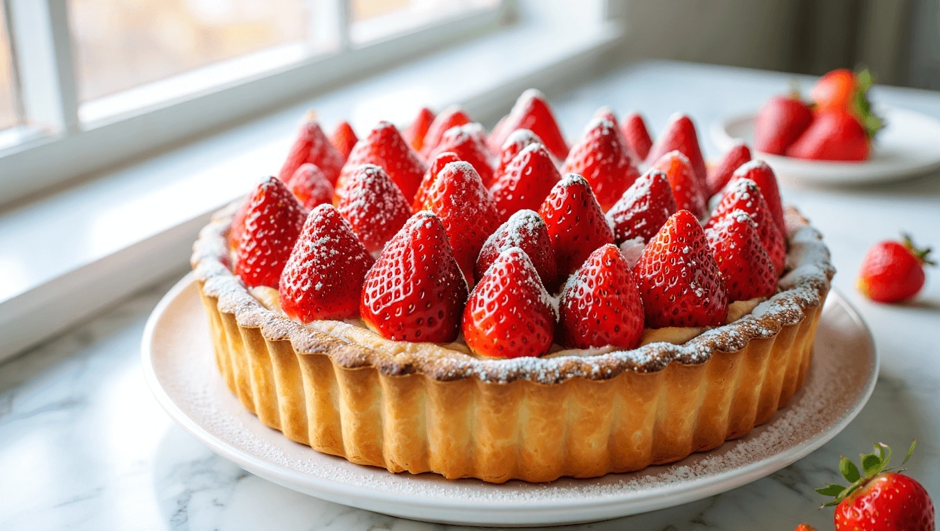 Tarte aux fraises : la recette simplissime de Christophe Michalak sans poche ni douille