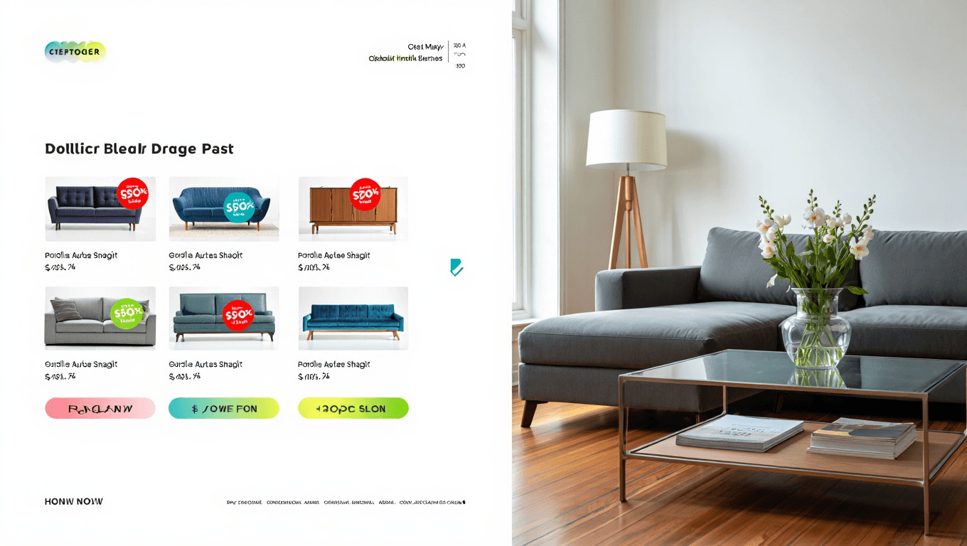 Home decor and furniture closeout deals, items starting at $40