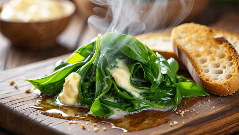 Oublier le pesto ! Voici une manière pour savourer l'ail des ours avec seulement du beurre et du pain