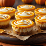 Mini Pumpkin Swirled Cheesecakes